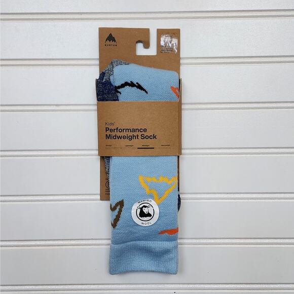 Burton Kids Performance Midweight Merino Wool Socks- M/L - Picture 1 of 6